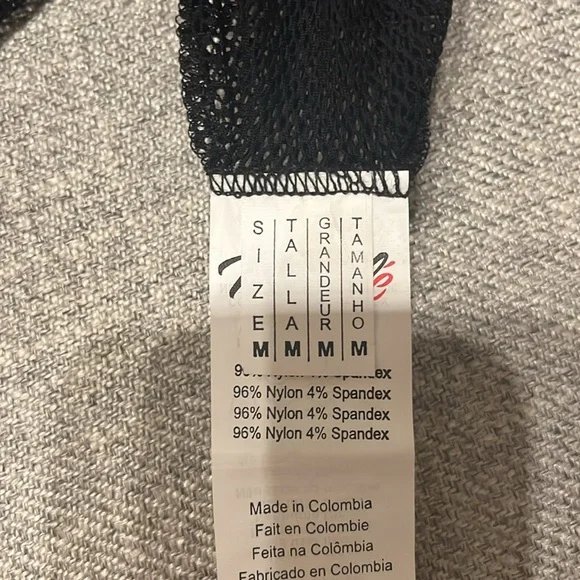 Yandy rave wear Mapale sheer black net bodysuit with built in red sequins stars - Picture 3 of 4